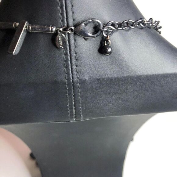 1733 CHICO'S Black faux Lucite long beaded layer necklace 36" - Picture 3 of 3